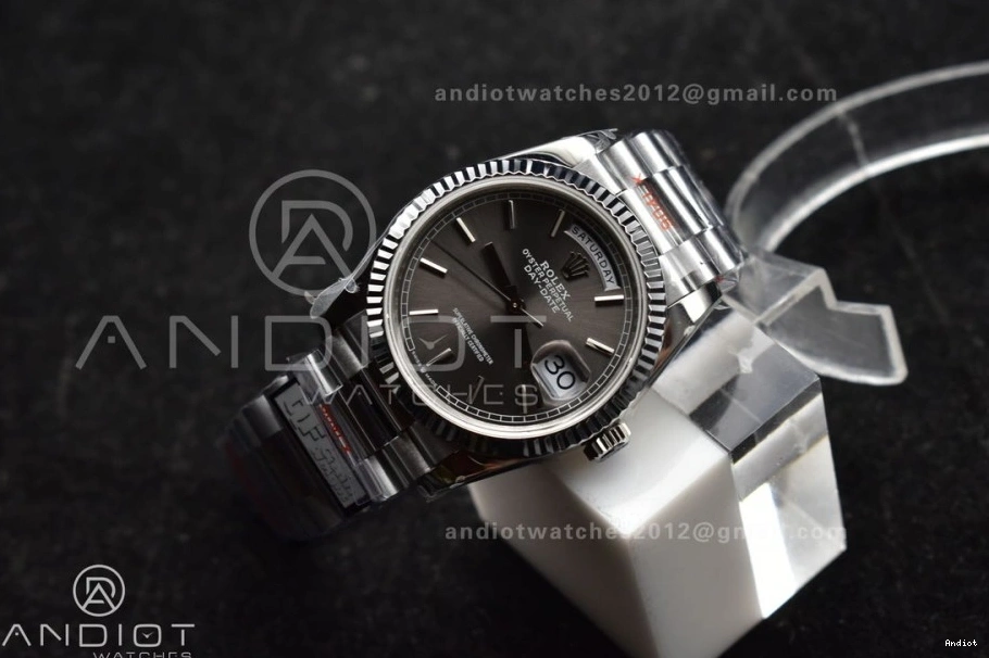 36 QF Dial Edition Weight) Grey on DayDate Best SS (Gain vr3255 904L V5 President Steel Bracelet 0304